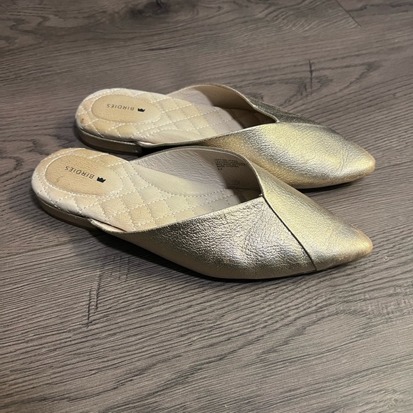 Birdies Champagne Gold The Swan Leather Mules Slip-On - Picture 4 of 11